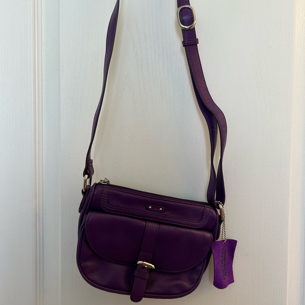 Purple Danier Leather saddlebag